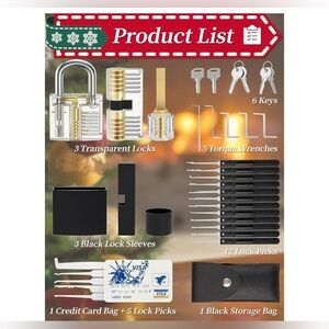 37 Pick Waterproof with Stainless Steel Keys Long Lock Set Kit Suitable